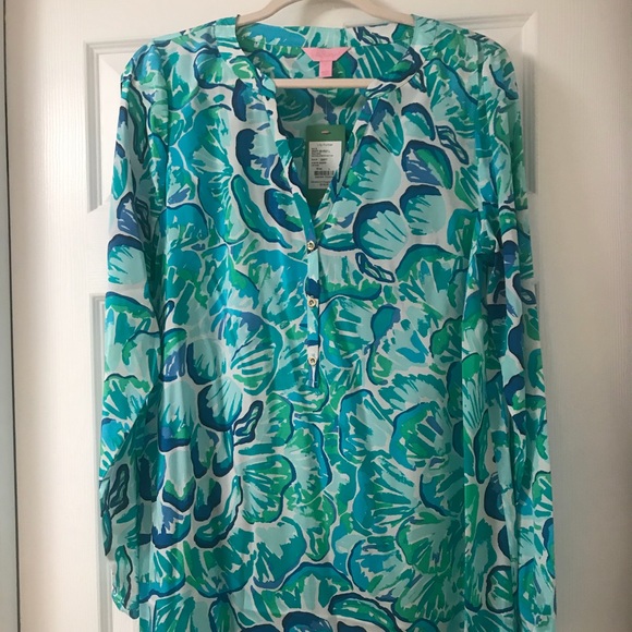 Lilly Pulitzer Tops - Lilly Pulitzer Daphne Stretch Silk Tunic/Dress
